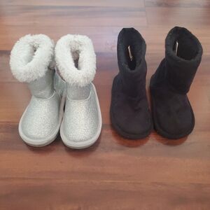 Jumping Beans Silver and Black Kids Boots